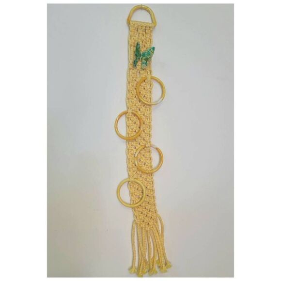 Vintage 1970's Butterfly Macrame Hand  Towel Holder. - Picture 1 of 6